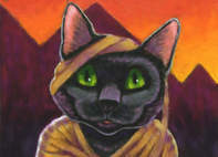 Halloween black cat mummy