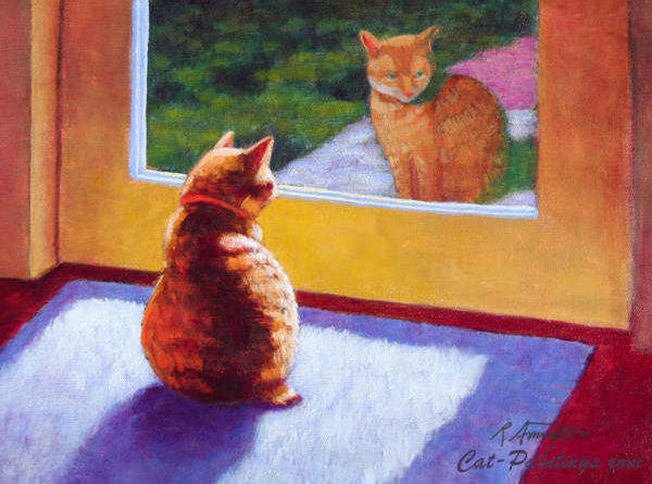 orange tabby manx cat guardian