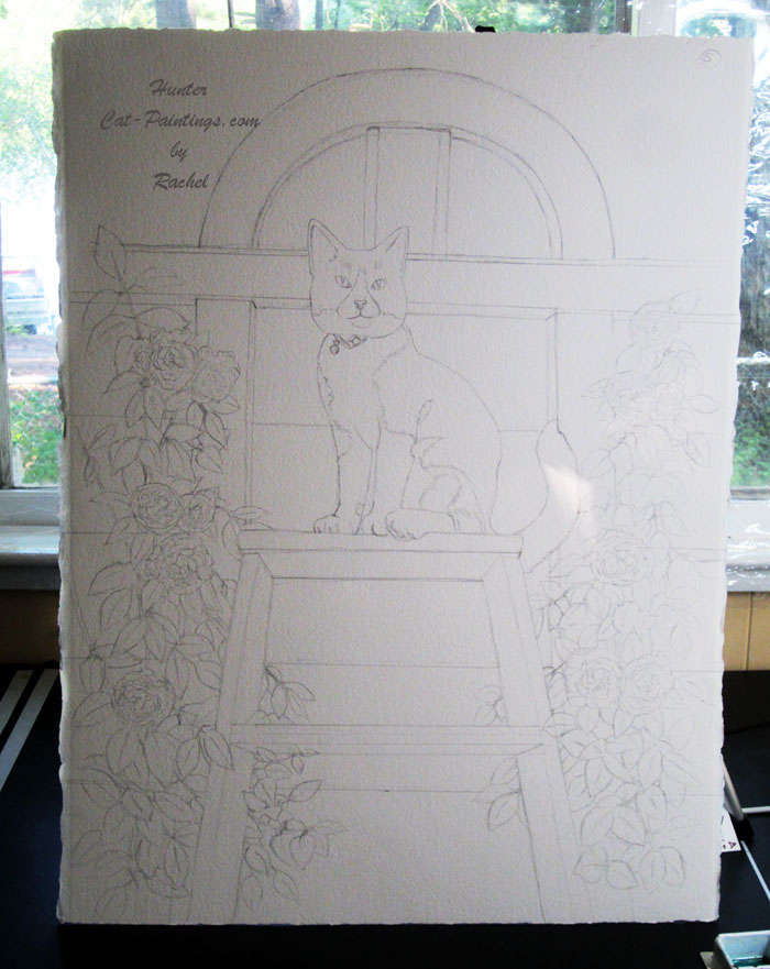Painting of cat after 1 hours